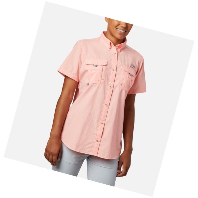 Koszule Columbia PFG Bahama Short Sleeve Damskie Różowe | 49BLZTODW