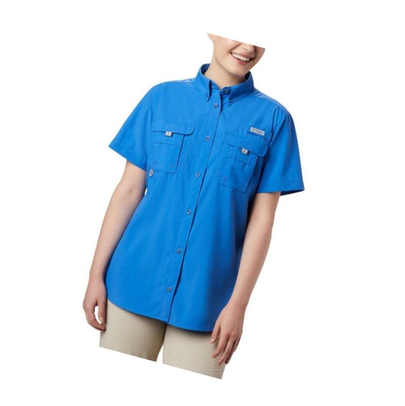 Koszule Columbia PFG Bahama Short Sleeve Damskie Niebieskie | 28UDEPLMF