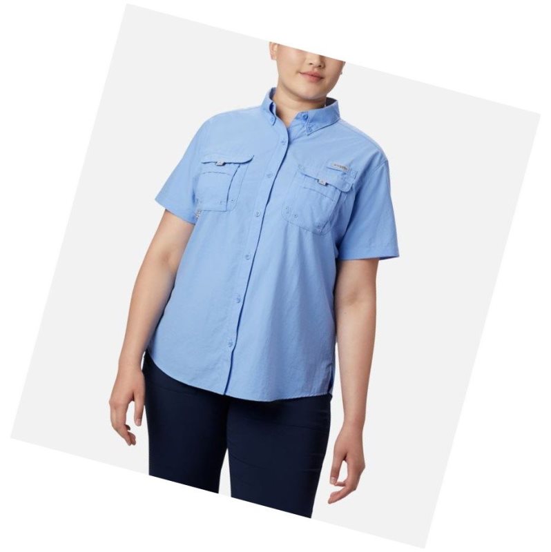 Koszule Columbia PFG Bahama Short Sleeve Plus Size Damskie Białe | 25ITJDQGP