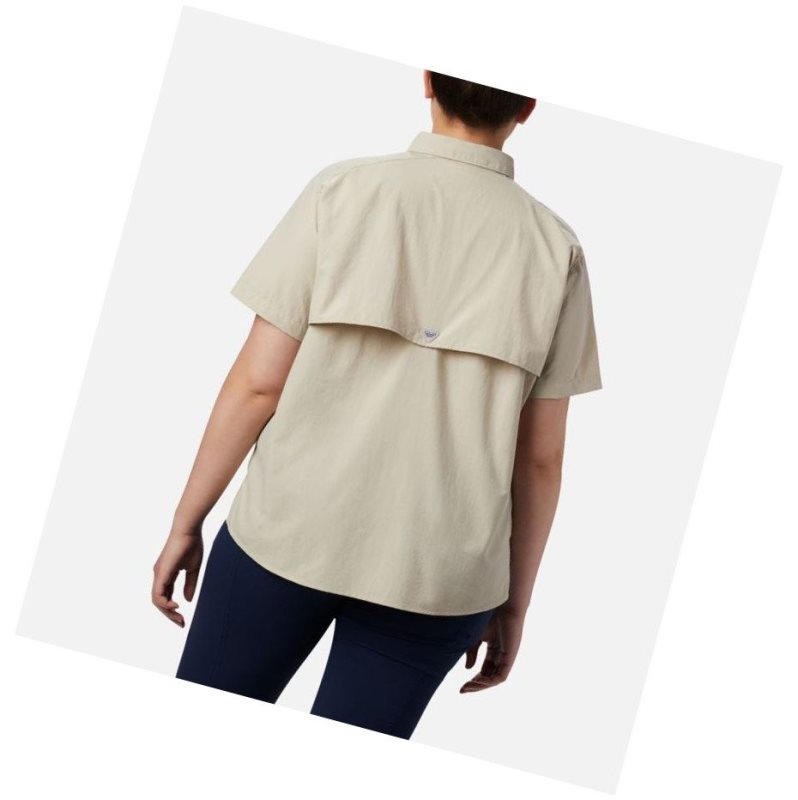 Koszule Columbia PFG Bahama Short Sleeve Plus Size Damskie Khaki | 21CKJVEQR