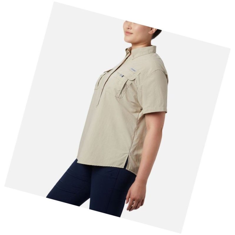 Koszule Columbia PFG Bahama Short Sleeve Plus Size Damskie Khaki | 21CKJVEQR