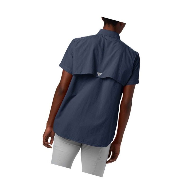 Koszule Columbia PFG Bahama Short Sleeve Damskie Granatowe | 15BTVQXYM