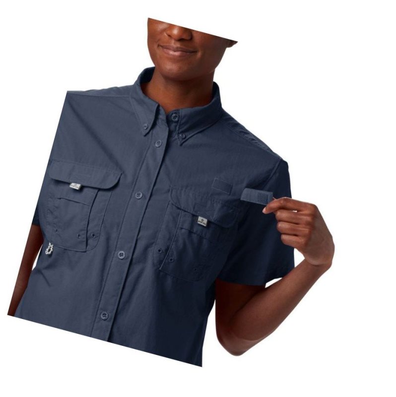 Koszule Columbia PFG Bahama Short Sleeve Damskie Granatowe | 15BTVQXYM