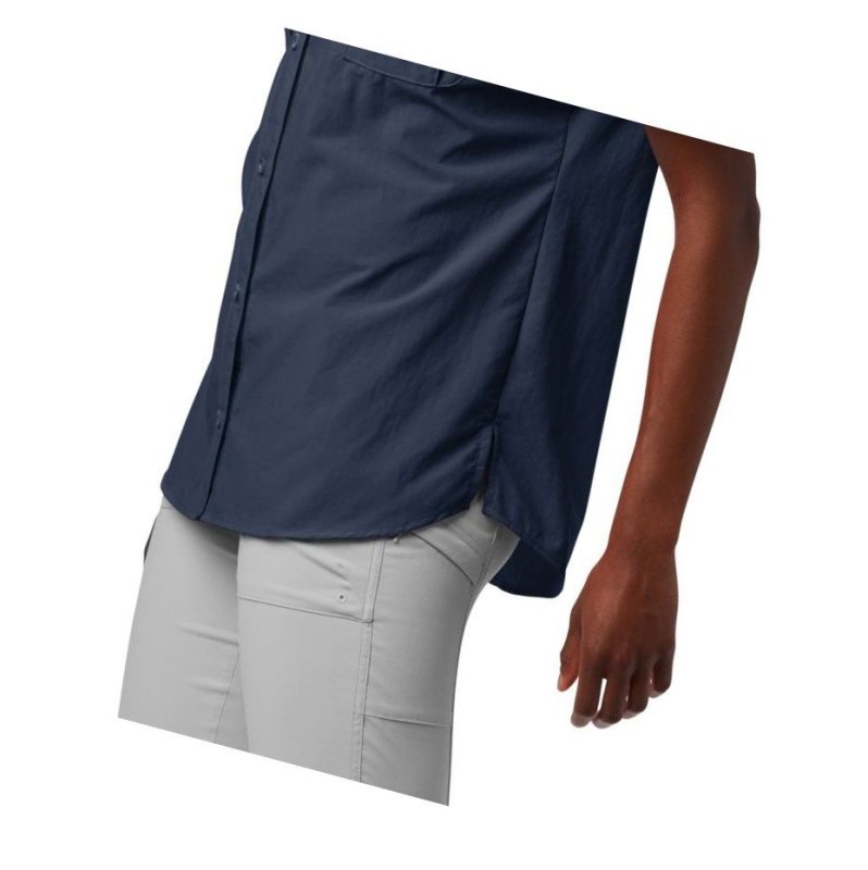 Koszule Columbia PFG Bahama Short Sleeve Damskie Granatowe | 15BTVQXYM