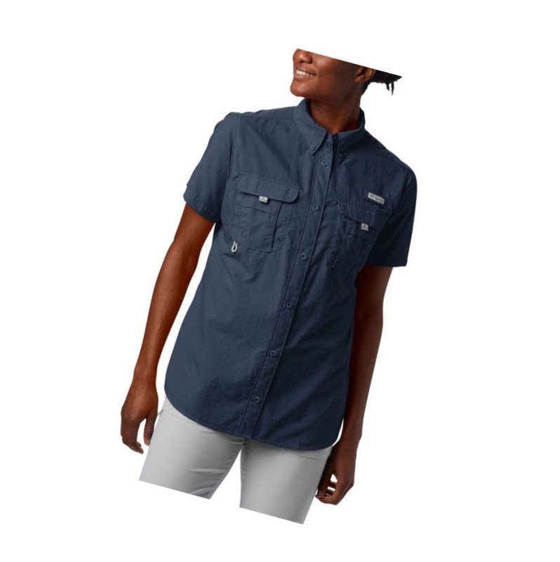 Koszule Columbia PFG Bahama Short Sleeve Damskie Granatowe | 15BTVQXYM