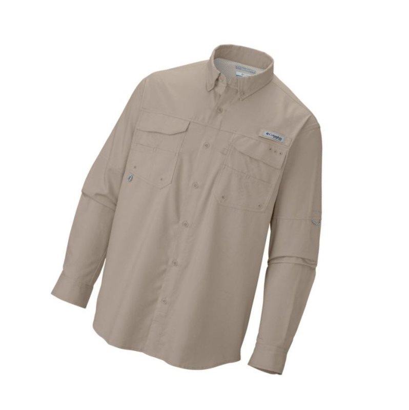 Koszule Columbia PFG Blood and Guts III Long Sleeve Woven Męskie Khaki | 62BJQGYKR