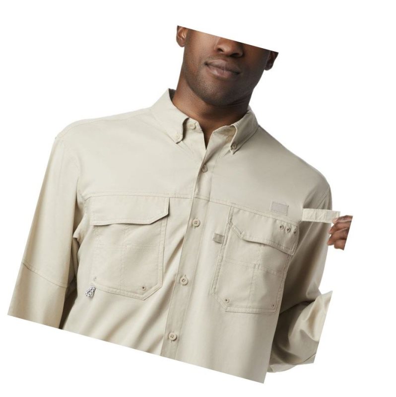 Koszule Columbia PFG Blood and Guts III Long Sleeve Woven Tall Męskie Khaki | 46GRLAQBZ