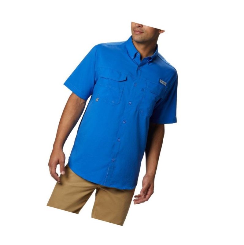 Koszule Columbia PFG Blood and Guts III Short Sleeve Woven Męskie Niebieskie | 20SIYRNZE