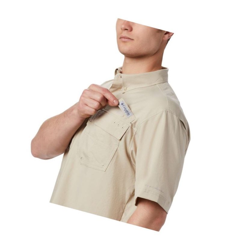 Koszule Columbia PFG Blood and Guts III Short Sleeve Woven Męskie Khaki | 03YSDBICJ