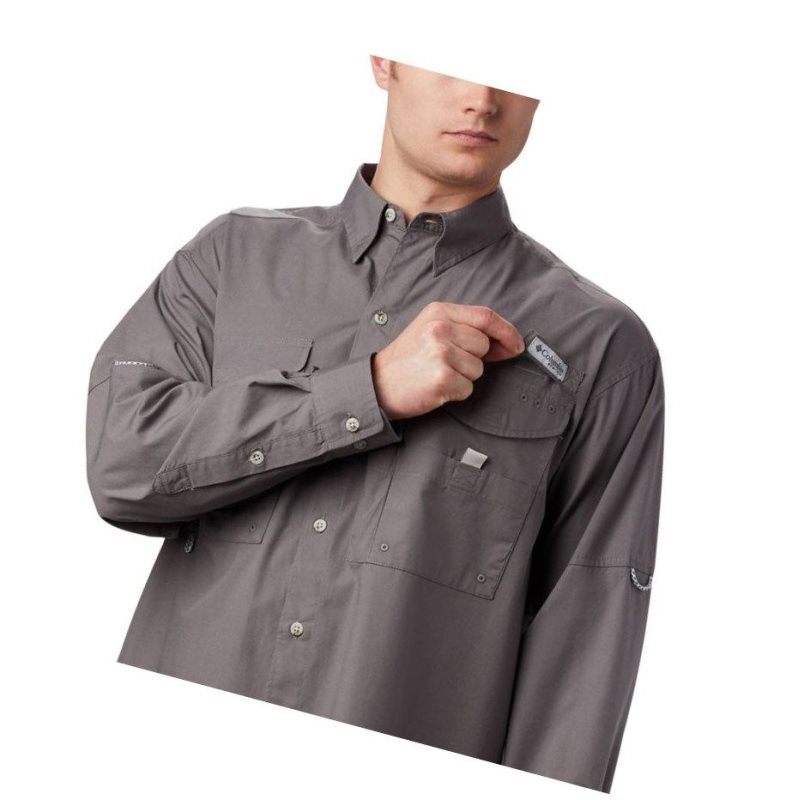 Koszule Columbia PFG Bonehead Long Sleeve Męskie Szare | 02SNXAZMB