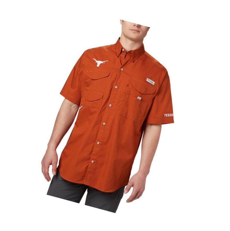 Koszule Columbia PFG Bonehead Short Sleeve - Texas Męskie Bordowe | 94YRIWJST