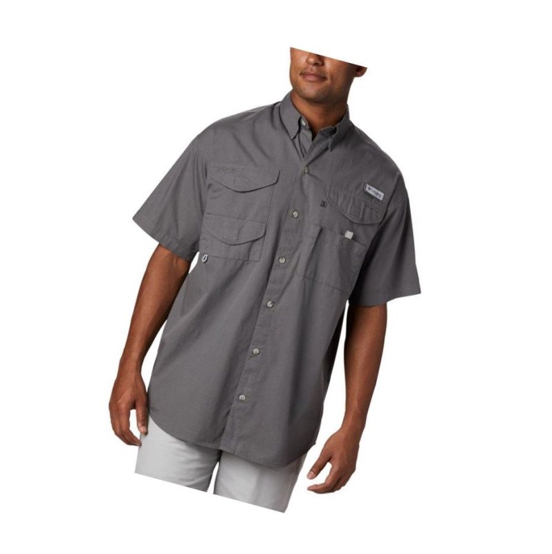 Koszule Columbia PFG Bonehead Short Sleeve Męskie Szare | 43DNFXCRI