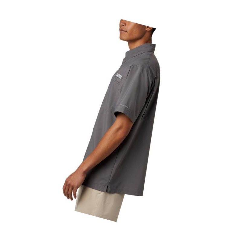 Koszule Columbia PFG Grander Marlin Woven Short Sleeve Męskie Szare | 75NATWMJP