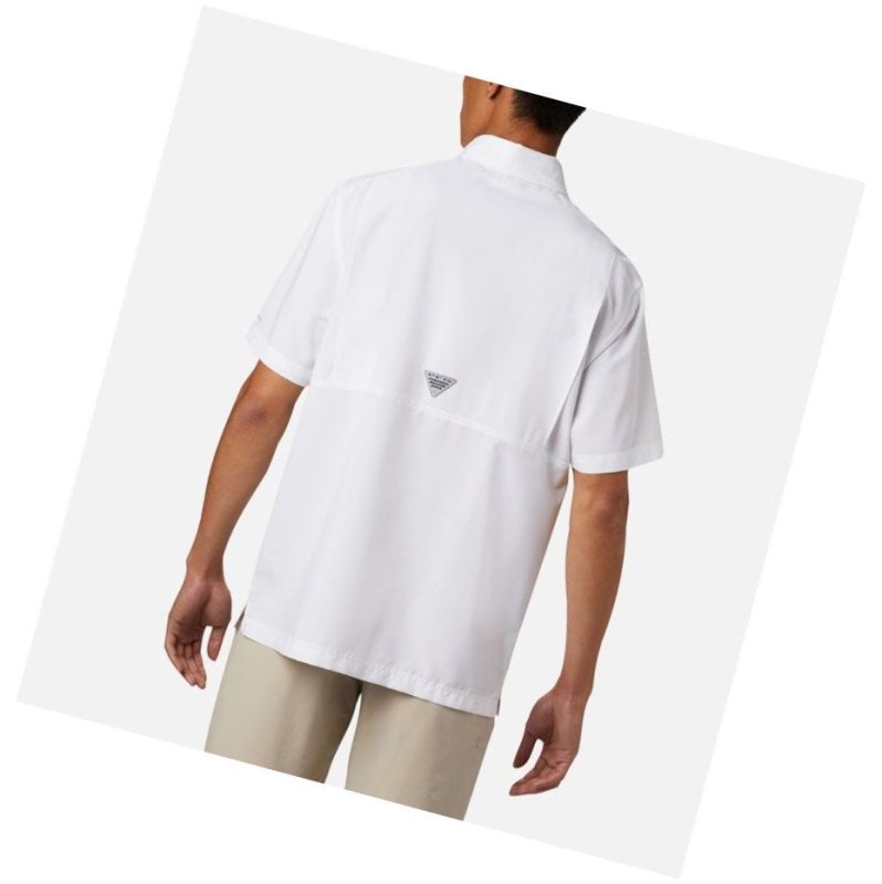 Koszule Columbia PFG Grander Marlin Woven Short Sleeve Męskie Białe | 72BSOIFYV