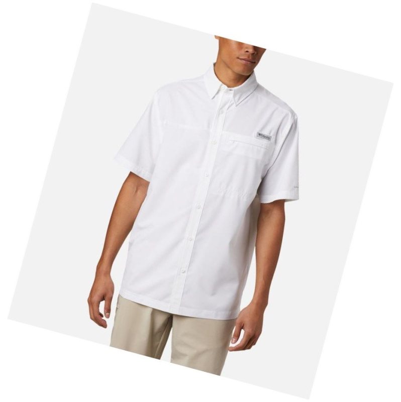 Koszule Columbia PFG Grander Marlin Woven Short Sleeve Męskie Białe | 72BSOIFYV