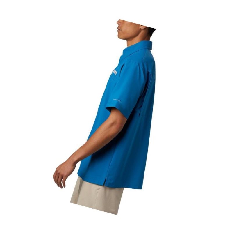 Koszule Columbia PFG Grander Marlin Woven Short Sleeve Męskie Niebieskie | 91PFKOEYN