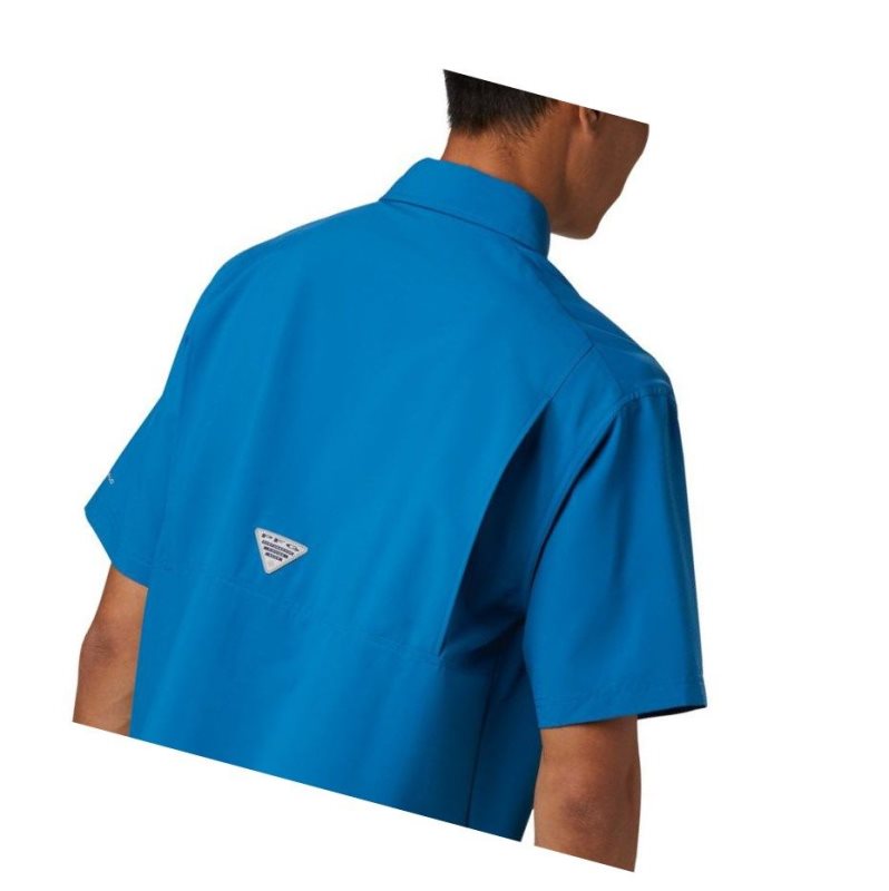 Koszule Columbia PFG Grander Marlin Woven Short Sleeve Męskie Niebieskie | 91PFKOEYN