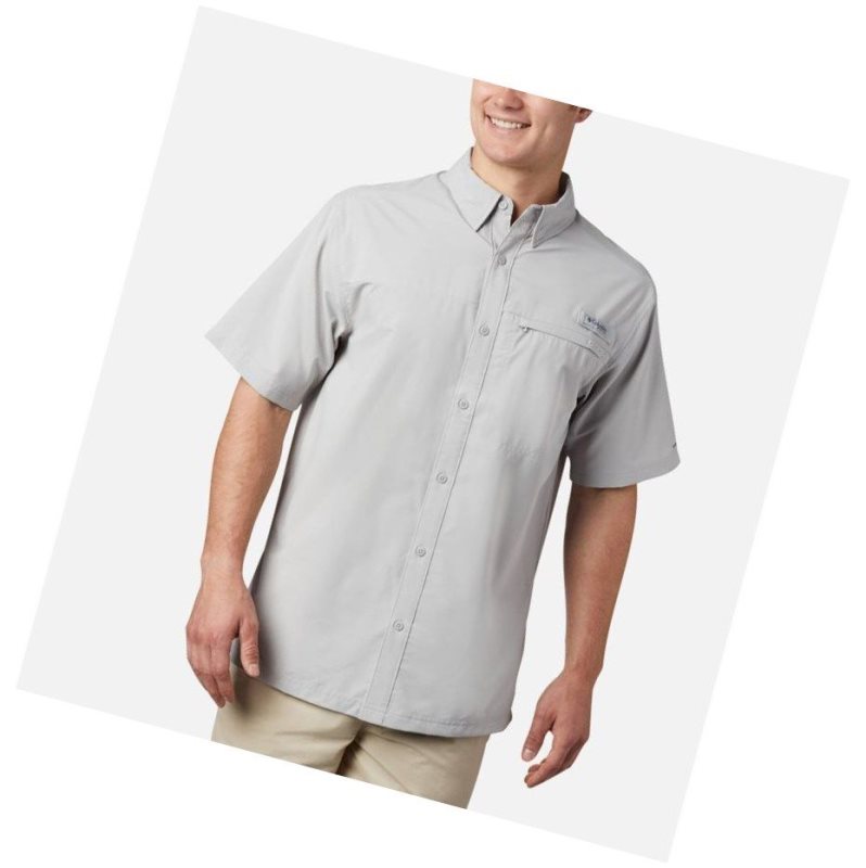 Koszule Columbia PFG Grander Marlin Woven Short Sleeve Męskie Szare | 13YNPFGOE