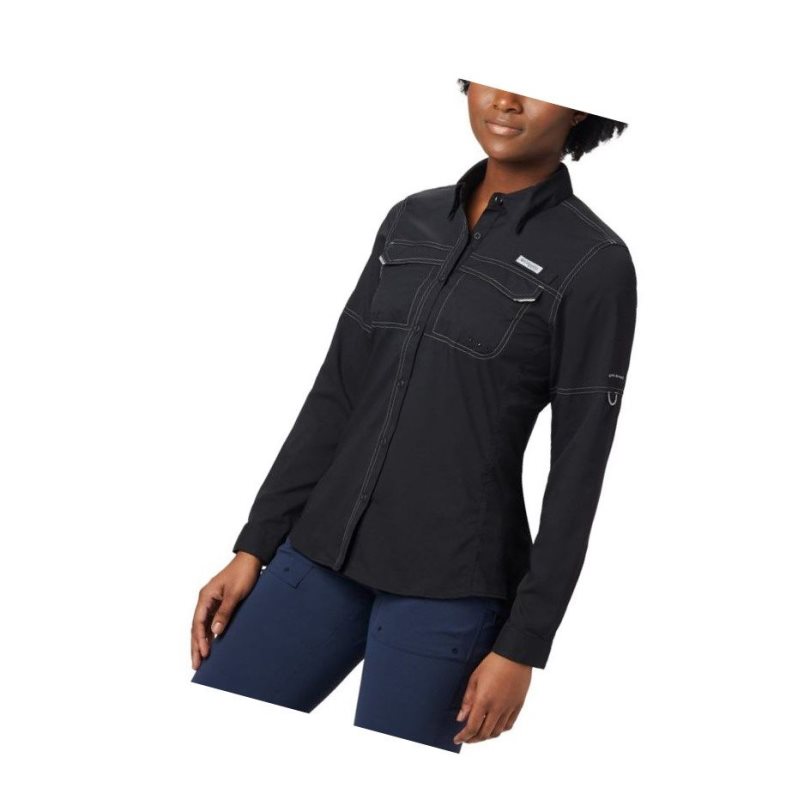 Koszule Columbia PFG Lo Drag Long Sleeve Damskie Czarne | 79EFSVOLJ