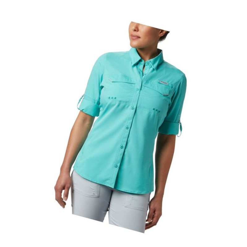 Koszule Columbia PFG Lo Drag Long Sleeve Damskie Niebieskie | 18KNSULRM