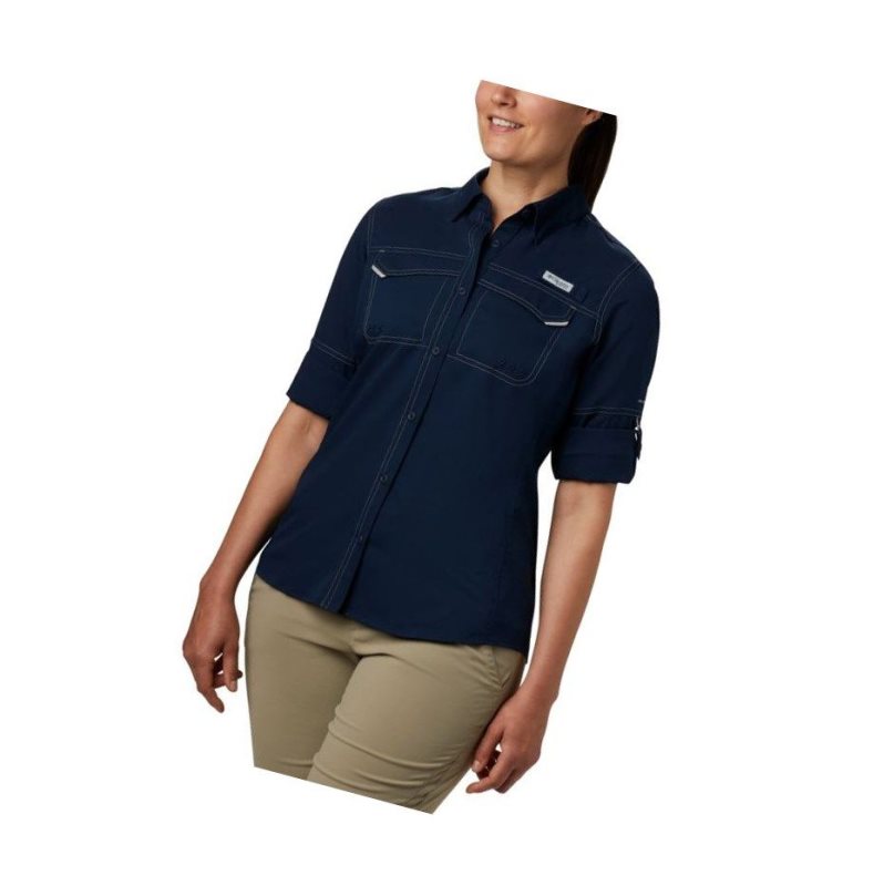 Koszule Columbia PFG Lo Drag Long Sleeve Damskie Granatowe | 12IDKXJNB