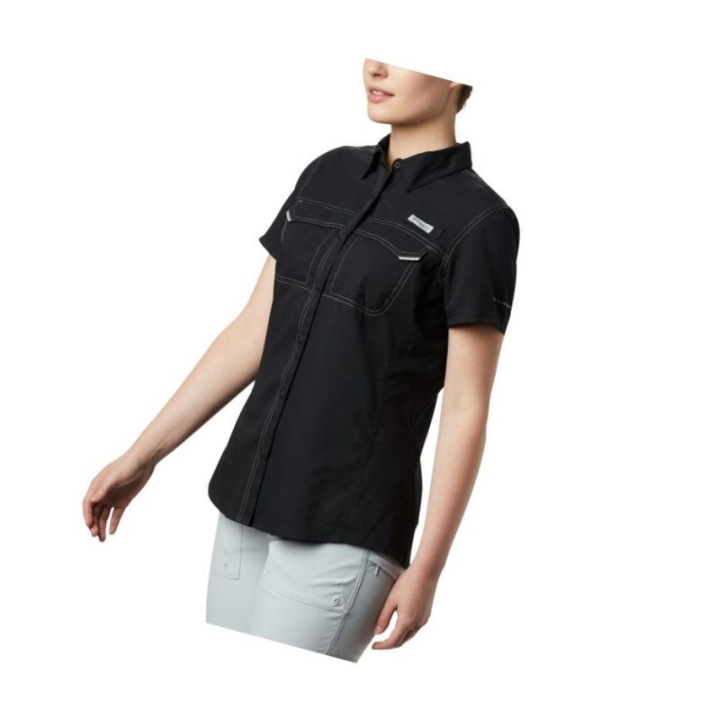 Koszule Columbia PFG Lo Drag Short Sleeve Damskie Czarne | 59VZOBQRC