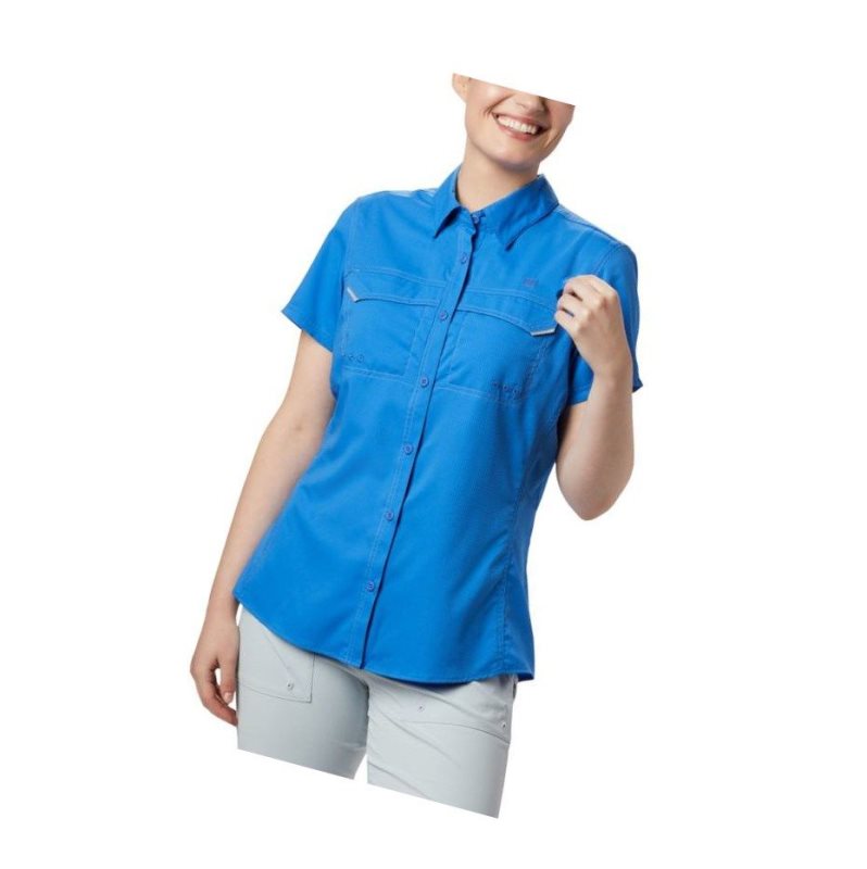 Koszule Columbia PFG Lo Drag Short Sleeve Damskie Niebieskie | 43JWVTGSF