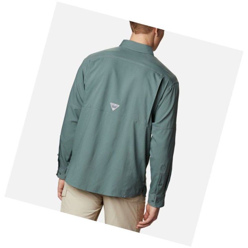 Koszule Columbia PFG Low Drag Offshore Long Sleeve Męskie Zielone | 43ECAQSRO