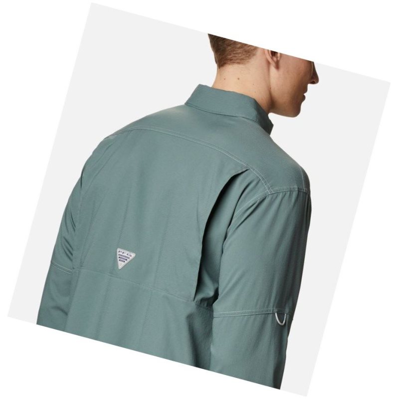 Koszule Columbia PFG Low Drag Offshore Long Sleeve Męskie Zielone | 43ECAQSRO