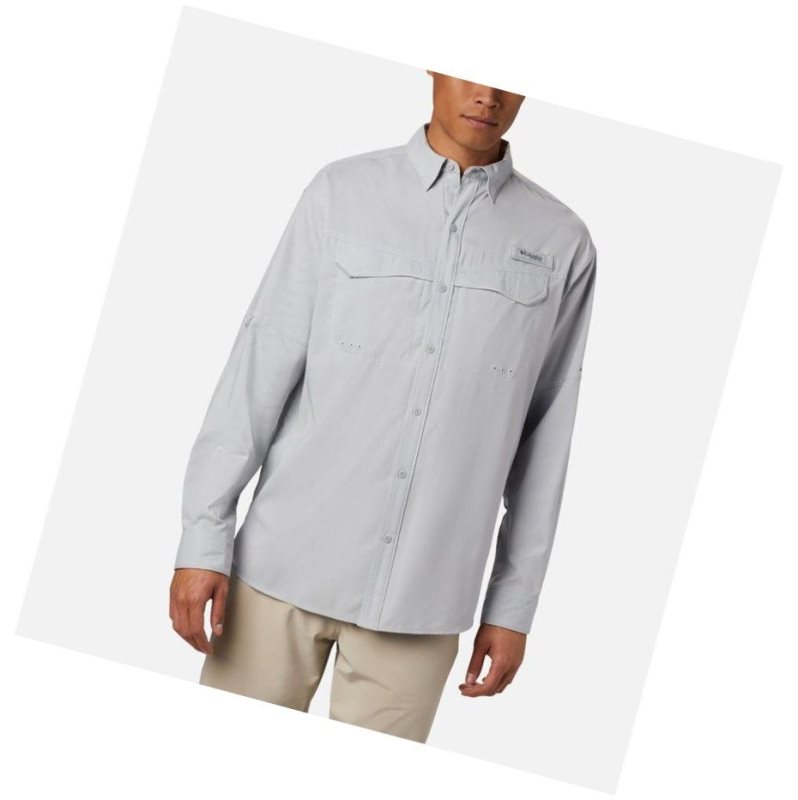 Koszule Columbia PFG Low Drag Offshore Long Sleeve Męskie Szare Białe | 13NCWBFMZ