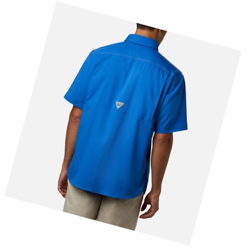 Koszule Columbia PFG Low Drag Offshore Short Sleeve Męskie Niebieskie | 62JDZWIUX