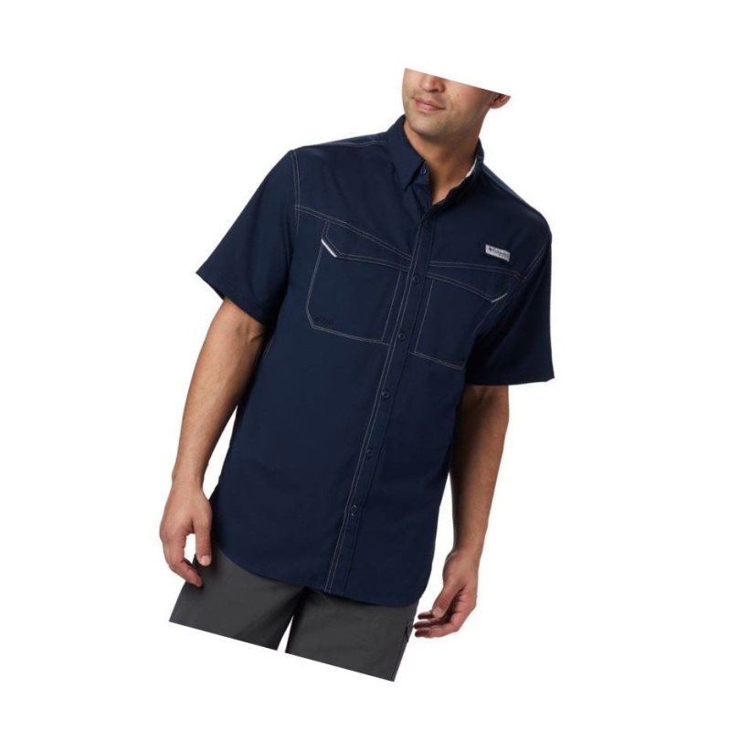 Koszule Columbia PFG Low Drag Offshore Short Sleeve Męskie Granatowe | 19VRWOIDF