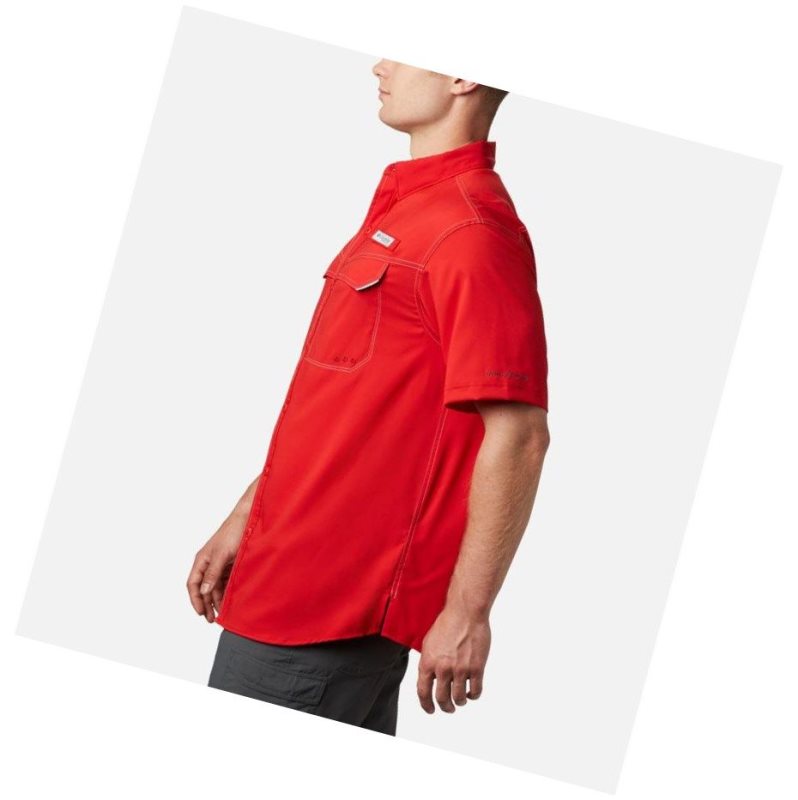 Koszule Columbia PFG Low Drag Offshore Short Sleeve Męskie Czerwone | 08APZHMLS