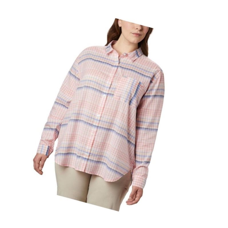 Koszule Columbia PFG Sun Drifter II Long Sleeve Plus Size Damskie Kolorowe | 82RSDJOYF