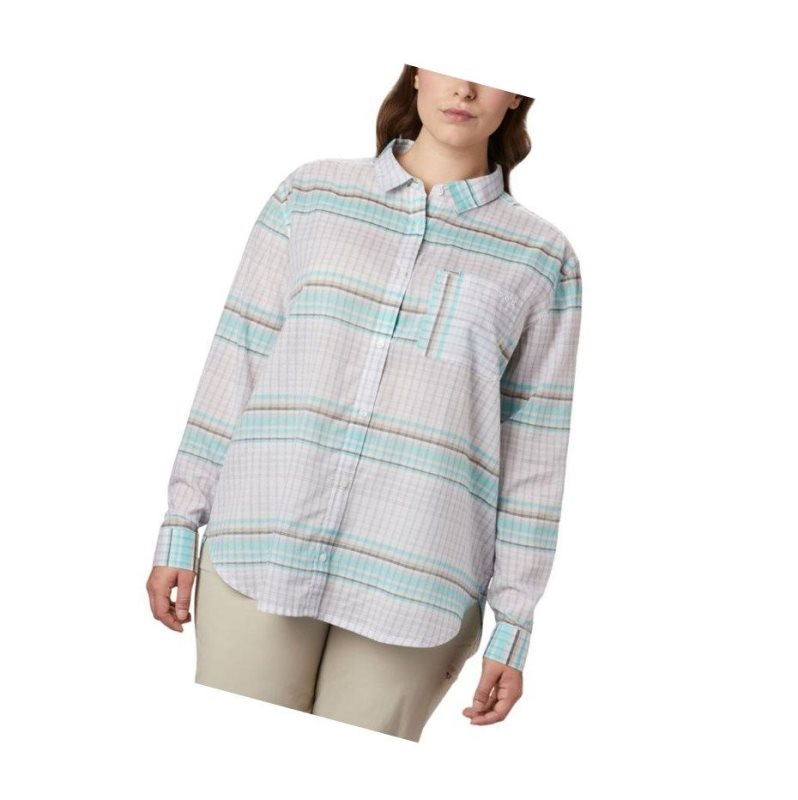 Koszule Columbia PFG Sun Drifter II Long Sleeve Plus Size Damskie Kolorowe | 46DJRAMFT