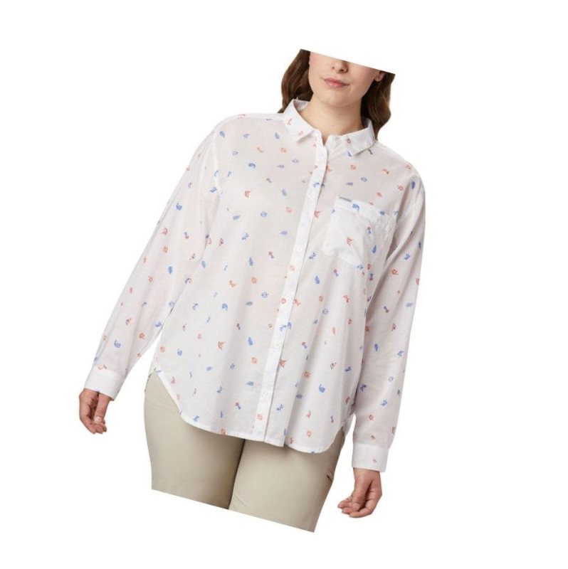 Koszule Columbia PFG Sun Drifter II Long Sleeve Plus Size Damskie Pomarańczowe | 30PWZDUTL