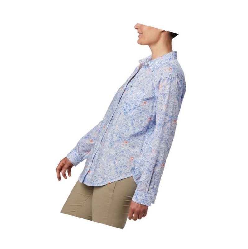 Koszule Columbia PFG Sun Drifter II Long Sleeve Damskie Niebieskie | 18IEMHBNP