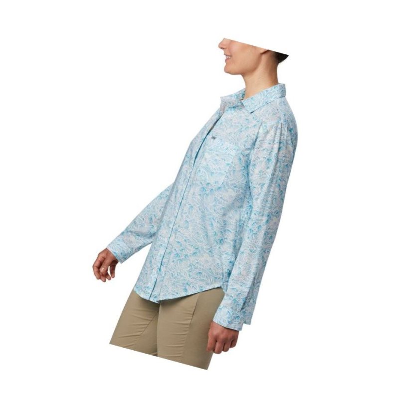 Koszule Columbia PFG Sun Drifter II Long Sleeve Damskie Niebieskie | 01VBKIGHU