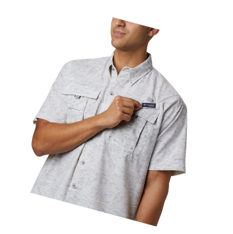 Koszule Columbia PFG Super Bahama Short Sleeve Męskie Szare | 53IBCKPFE