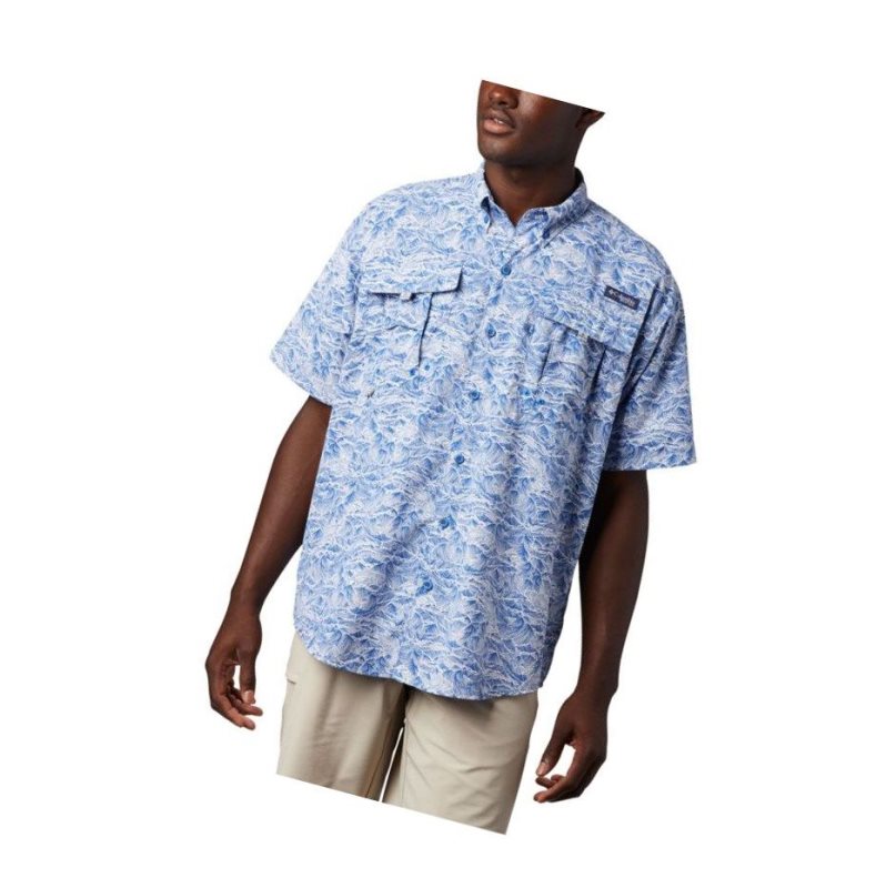 Koszule Columbia PFG Super Bahama Short Sleeve Męskie Niebieskie | 17BQYEMFP