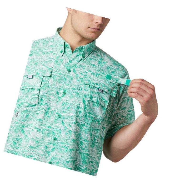 Koszule Columbia PFG Super Bahama Short Sleeve Męskie Głęboka Zielone | 89XZYWSRC