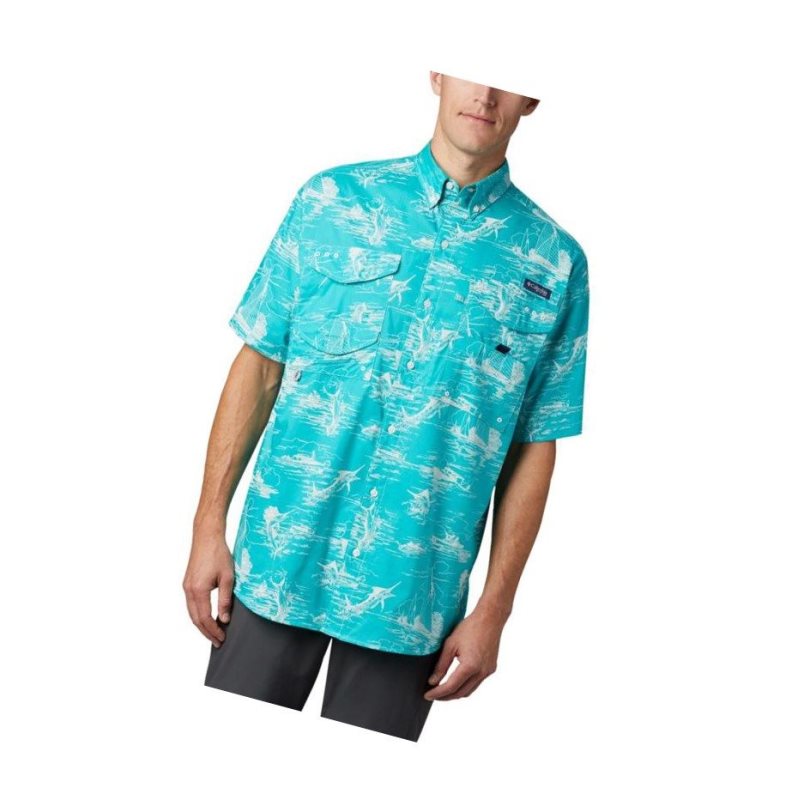 Koszule Columbia PFG Super Bonehead Classic Short Sleeve Męskie Głęboka Turkusowe | 95VWPSFIJ