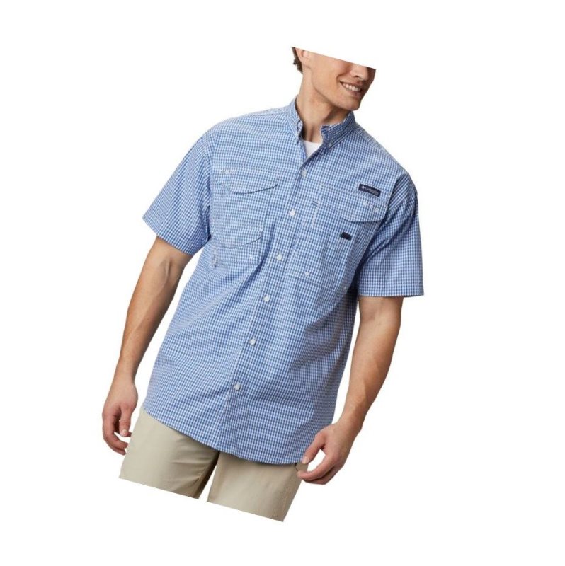 Koszule Columbia PFG Super Bonehead Classic Short Sleeve Męskie Niebieskie | 89ZQFPALY