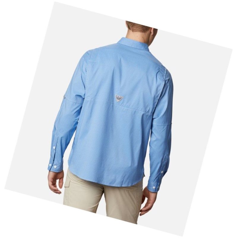 Koszule Columbia PFG Super Tamiami Long Sleeve Męskie Niebieskie | 80OCXFJIW