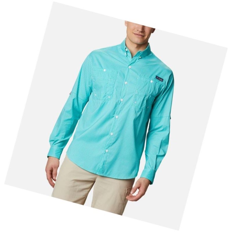 Koszule Columbia PFG Super Tamiami Long Sleeve Męskie Głęboka Turkusowe | 20IWKYEVO