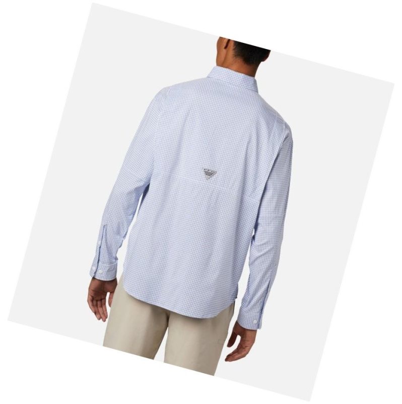 Koszule Columbia PFG Super Tamiami Long Sleeve Męskie Niebieskie | 10DWJUQOB