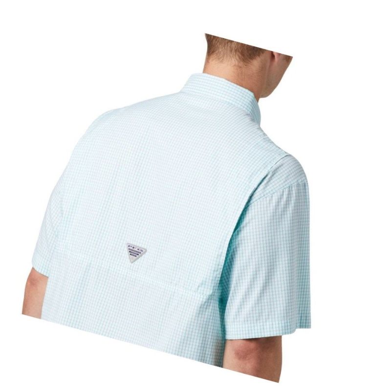 Koszule Columbia PFG Super Tamiami Short Sleeve Męskie Głęboka Turkusowe | 95RXTUJKM