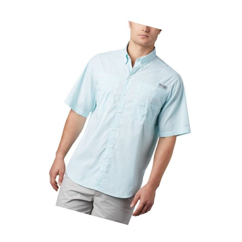 Koszule Columbia PFG Super Tamiami Short Sleeve Męskie Głęboka Turkusowe | 95RXTUJKM