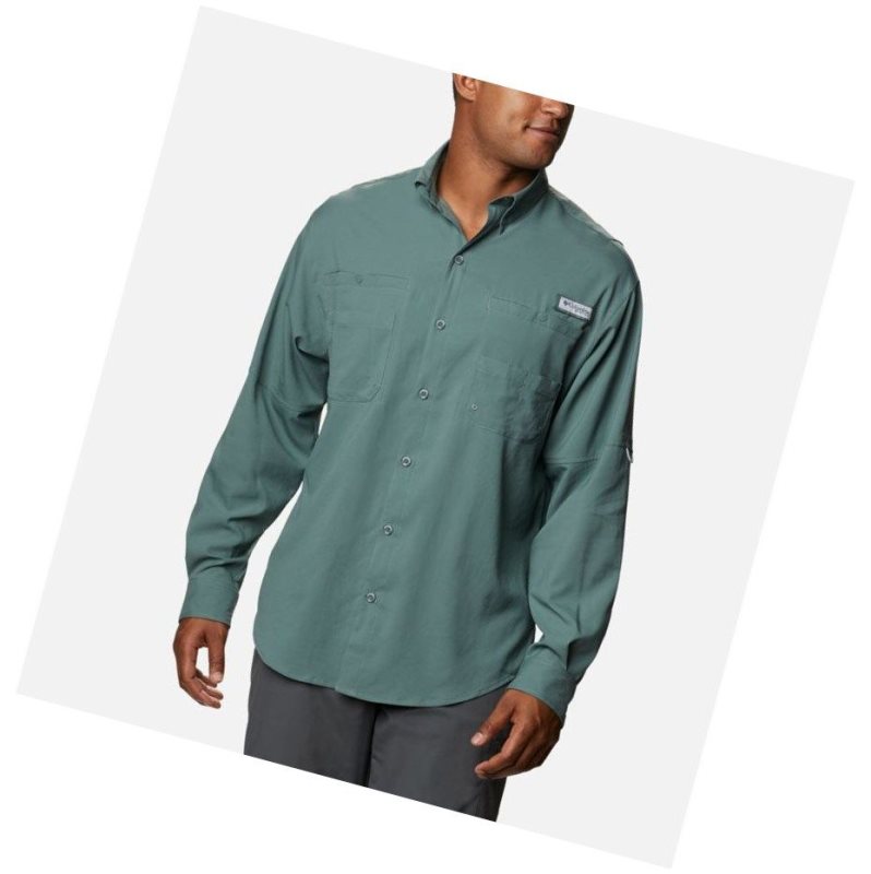 Koszule Columbia PFG Tamiami II Long Sleeve Męskie Zielone | 79DGLOWMB