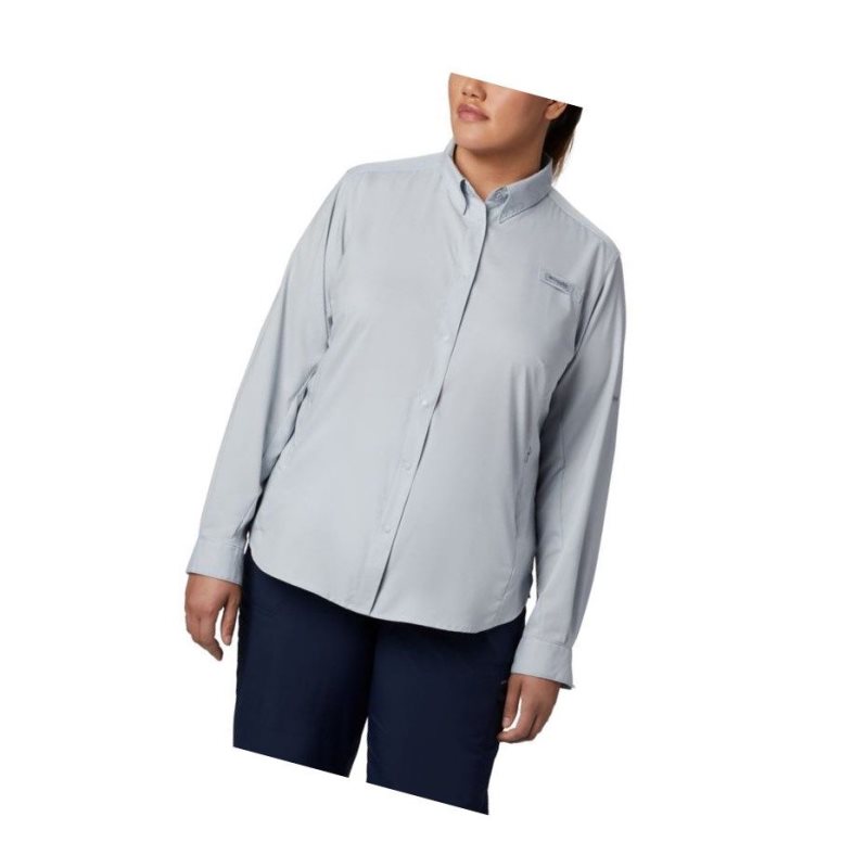 Koszule Columbia PFG Tamiami II Long Sleeve Plus Size Damskie Szare | 46WAFUIBL